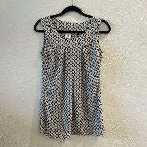 CAbi 3272 Cleo Tunic Sleeveless Diamond printed Scoop Neck Blouse, Size S